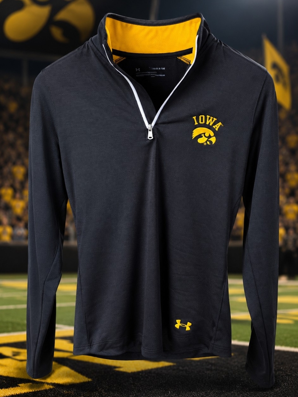 Under Armour Women’s Iowa Black & Gold Quarter-Zip Pullover